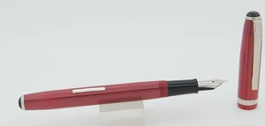 Esterbrook LJ Red "Icicles" & Chrome Fountain Pen - 1550 Extra Fine Nib - 1960's - Picture 1 of 6