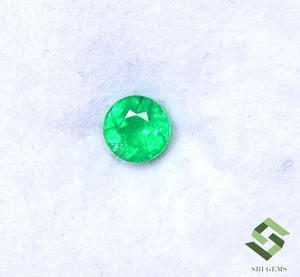 5 mm Certified Natural Emerald Round Cut 0.54 CTS Untreated Loose Gemstone - Foto 1 di 9
