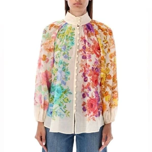 Blusa Zimmermann Raie Billow Estampado Multi Flores 100% Ramie Talla 2 (mediana) - Imagen 1 de 9