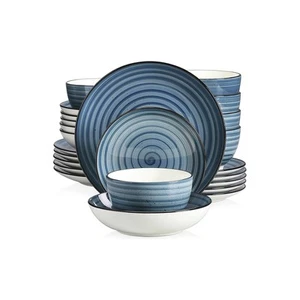 Elama 24-Pc. Stoneware Dinnerware Set 975120130M - BLUE ONE SIZE - Picture 1 of 2