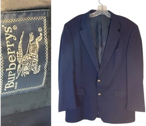 ABRIGO DEPORTIVO BURBERRY PARA HOMBRE 40R Regular Azul Dorado Botón Blazer De Colección Super 100s Lana - Imagen 1 de 15
