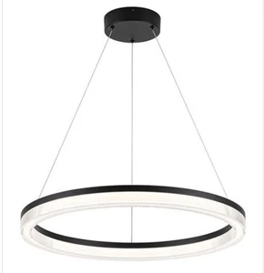 Moderne schwarze LED Pendelleuchte, 36W dimmbar LED Kronleuchter Leuchte NEU - Bild 1 von 3