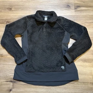 Mountain Hardwear MEDIUM Monkey Fleece Pullover Black Snap Outdoor Hiking Skiing - Picture 1 of 17