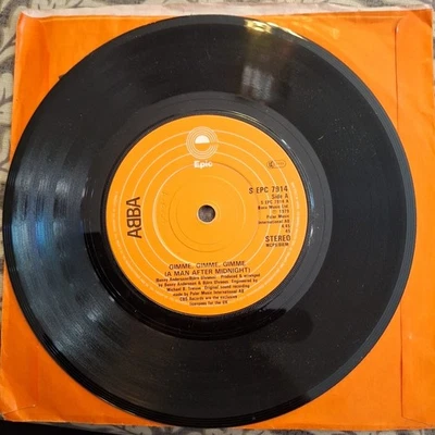 ABBA "GIMME,GIMME,GIMME (A MAN AFTER MIDNIGHT) 45 RPM VINYL SINGLE 1979 VG+ - Image 1 of 2