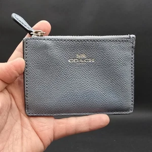 Coach Mini Skinny Id Case Gray Blue - Picture 1 of 8
