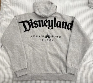 NWT Disneyland Authentic Original Gray Zip Up Sweater Hoodie Adult Medium M - Picture 1 of 4