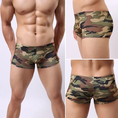Camouflage Boxer Basse Sous-vêtements Taille Short Sous-vêtement Slips - Photo 1/4