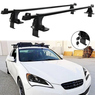 54" Top Roof Rack Cross Bar Cargo Kayak Carrier W/Lock For Hyundai Genesis Coupe Foto 1 de 4