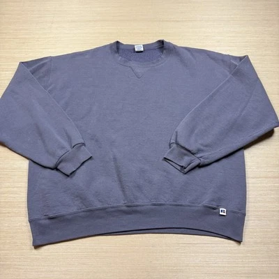 Толстовка винтажная 90-х Russell Athletic без рисунка сливы фиолетовая XL мужская выцветшая - Изображение 1 из 4