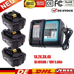 6,0 Ah per Makita batteria di ricambio BL1850B 18 V BL1830B BL1860B BL1840 LXT400 caricabatterie - Foto 1 di 22