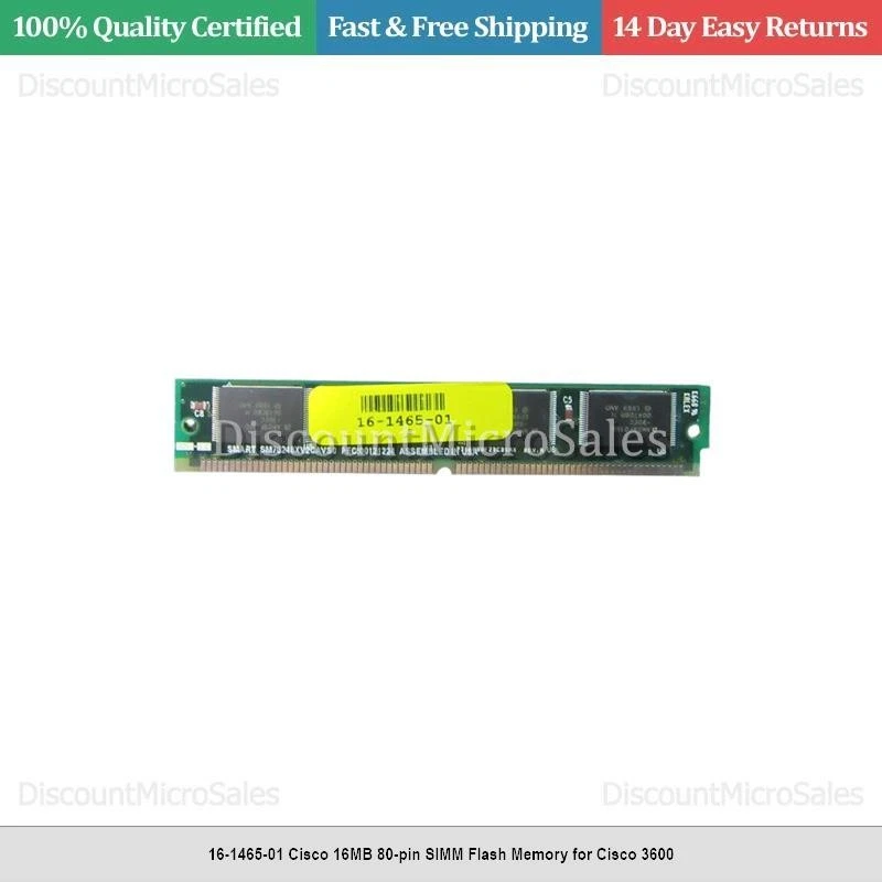 16-1465-01 Cisco 16MB 80-pin SIMM Flash Memory for Cisco 3600 - Image 1 of 1