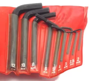 Proto Professional Tools 9 Piece Metric Hex Key Set 2-12mm 4976A in Pouch Used - Picture 1 of 2