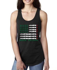 Top sin mangas Dope Nation Flag Weed Mary Jane Fumar marihuana Damas Racerback - Imagen 1 de 6