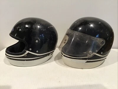 Lote de 2 cascos de moto de nieve Shoei Full Face S-25 de colección Japón distress Foto 1 de 4