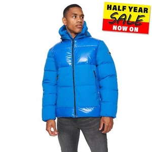 Kings Will Dream Montaro kurze gefütterte Herrenjacke Wintermantel Oberbekleidung blau - Bild 1 von 4
