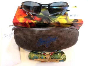 New Maui Jim Makaha 405-02 RX Able Sunglasses Gloss Black, Grey Lens 64-17-130 - Picture 1 of 24