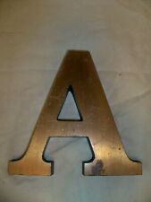 Large HEAVY Bronze Bank Sign Letter "A" Mid Century Vintage Brass Name SALVAGE