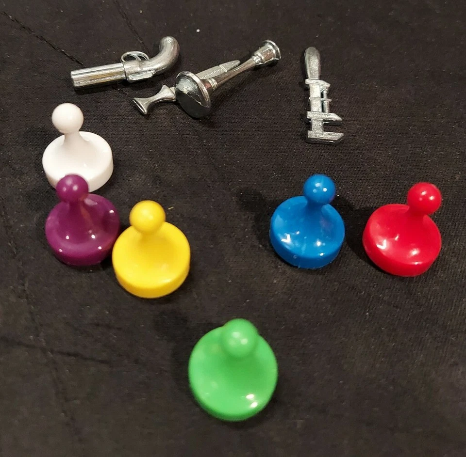 1996 年 Clue 棋盘游戏替换 4 件武器和 6 件/代币批量见图片  — 第 1/1 张图片