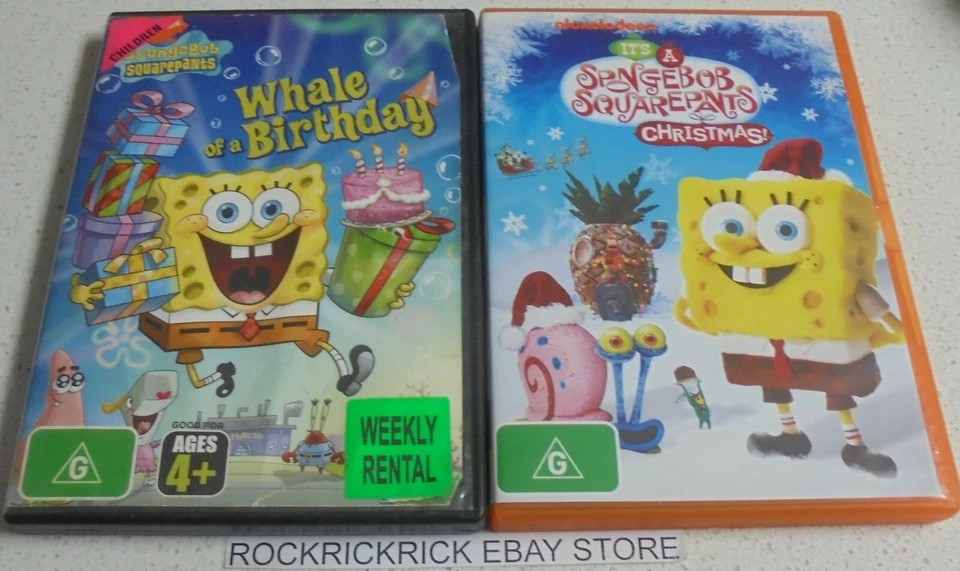 BULK LOT DVD'S SPONGEBOB SQUAREPANTS (2 DVD'S) SPONGEBOB CHRISTMAS & BIRTHDAY - Image 1 of 1