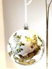 Enchanted Home 5" 5 inch Round Gold and White Pheasant Ornament