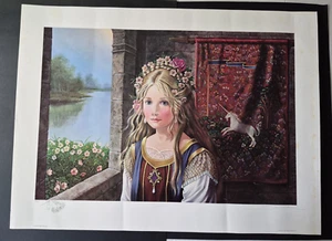 1988 GUINEVERE by Pati Bannister Hand Signed Numbered Lithograph 24/485 with CoA - Picture 1 of 9