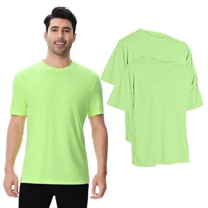 Reflektierende Sicherheits Arbeitsshirts Warnschutz T-Shirt Sicherheit neongrün 2er Pack - Bild 1 von 5