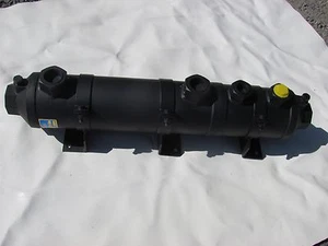 SEN-DURE 15829-1-7 HEAT EXCHANGER 2 "  OIL COOLER SENDURE 1&1/4"  1" ports CU/NI - Picture 1 of 10