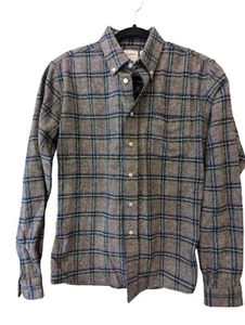 Schnayderman's Men Wool Dress Shirt Plaid Gray Size 37-38/15 Flannel Long Sleeve - Picture 1 of 7