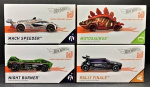🔥2018 HOT WHEELS ID LOT of 4--MACH SPEEDER_NIGHT BURNER_MOTOSAURUS_RALLY FINALE - Picture 1 of 3