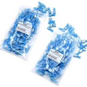 150x Kabelschuhe blau 6,3 Flachsteckhülsen + Flachstecker vollisoliert 1,5 - 2,5 - Bild 1 von 3
