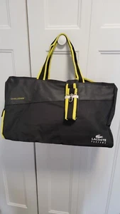 Lacoste Men's/Women’s Traveler Weekender Adjustable strap Tote Bag Black & Neon - Picture 1 of 8