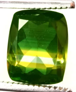 10 Cts. Natural Brazilian Bi-Color Tourmaline Cushion Shape Certified Gemstone - Picture 1 of 4