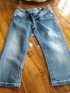 Miss Me Youth Jeans Size 14 Cuffed Capri Kids - Picture 1 of 3