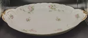 Bandeja para servir ovalada vintage Theodore Haviland Limoges asas florales 14"x10" - Imagen 1 de 8