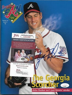 Signed John Rocker Atlanta Braves Program Autographed with JSA Authentication - Image 1 of 4