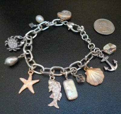 PULSERA BRIGHTON MALIBU Sea Shell Cangrejo Estrella de Mar Ancla Perla Dije!!! Foto 1 de 3