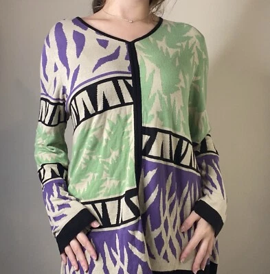 Suéter Top Grande Angel By Sabri Ozel Multicolor Italiano Cuello en V Foto 1 de 4