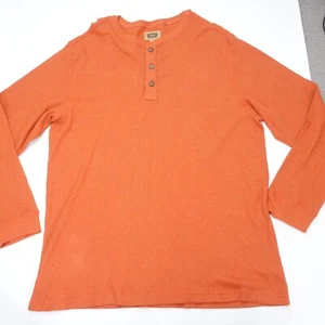 The Foundry Supply Co. Sweater Men's 2XL Orange 100% Cotton Classic Henley Neck - Picture 1 of 6