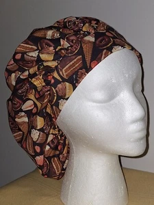 Chocolates and Candy Medical Surgical Bouffant Scrub Hat S,M,L - Picture 1 of 2