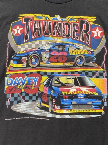 Davie Allison Black thunder Shirt Adult Size Lg 28 nascar 1993 Havoline Ford VTG Cover