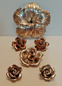 Vintage Lot Bat-Ami Israel Electroformed Sterling Silber 925 Rose Broschen Ohrringe - Bild 1 von 17