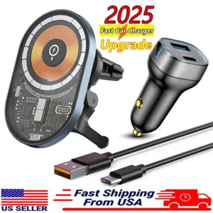 Wireless Fast Car Charger MagSafe GPS Holder For Google Pixel 9 8a 7a 6 5 Pro XL - Picture 1 of 21