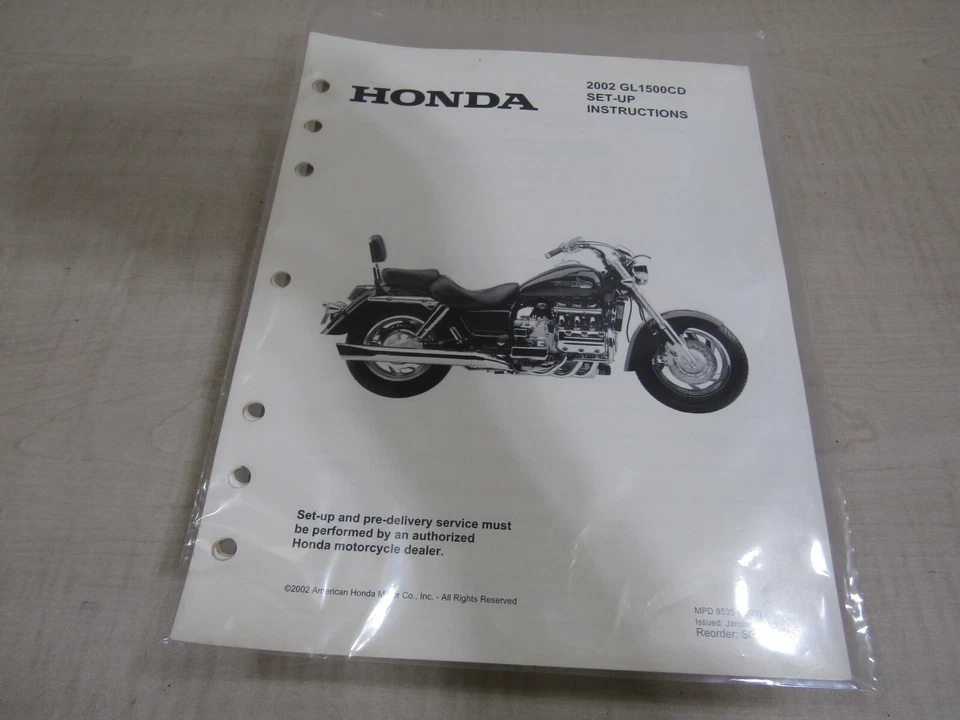 Honda GL1500CD 2002 Valkyrie instrucciones de configuración Foto 1 de 1