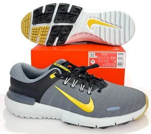 Nike Free Golf Next Nature Golf Shoes Black Gold Grey FN0332-003 Mens 9 - 11 - Picture 1 of 5