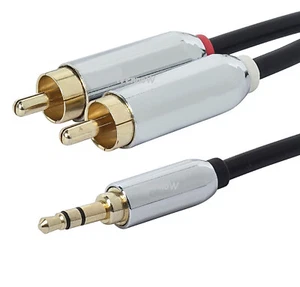 Cable de audio estéreo macho mini enchufe de 3 pies y 3,5 mm a 2 RCA - Imagen 1 de 3