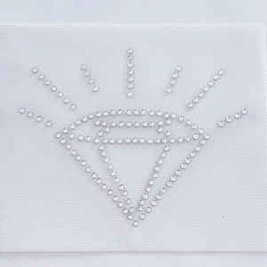 Diamond Appliqué, Shining Diamond Rhinestone Transfer, DIY Iron on Diamond Bling - Picture 1 of 2
