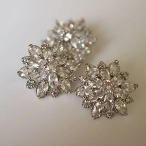 5pcs Cubic Zirconia Crystal Buttons DIY Sew On Decorative Clothes Accessories - Picture 1 of 12