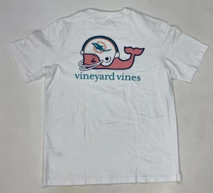 Vineyard Vines Miami Dolphins T-shirt Boys Size Large 16 White Short Sleeve - Picture 1 of 8
