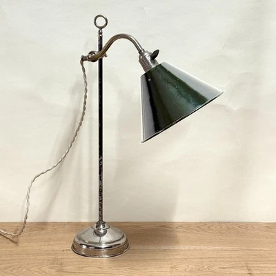 Ancienne Lampe à Poser d'Atelier Quinquet d'Horloger Col de Cygne - Début XXème - Photo 1/4