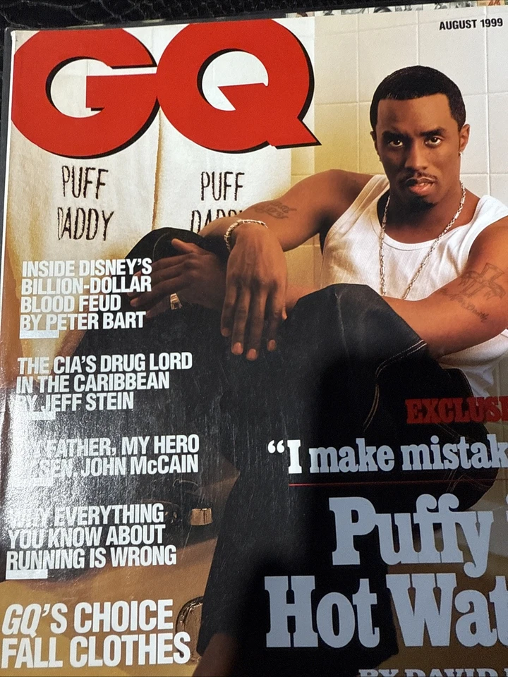 Vintage  P DIDDY  GQ MAGAZINE AUGUST 1999 ISSUE Foto 1 de 3